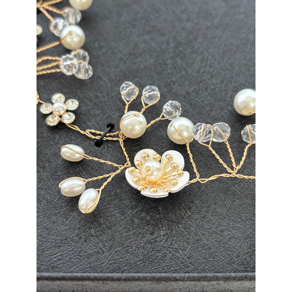 Badgley Mischka Floral Wreath Hair Accessory Flower Girl Wedding First Communion - Picture 2 of 8